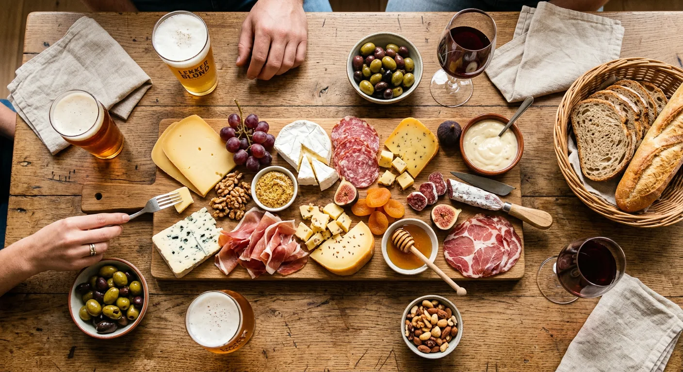 Borrelplank op houten tafel