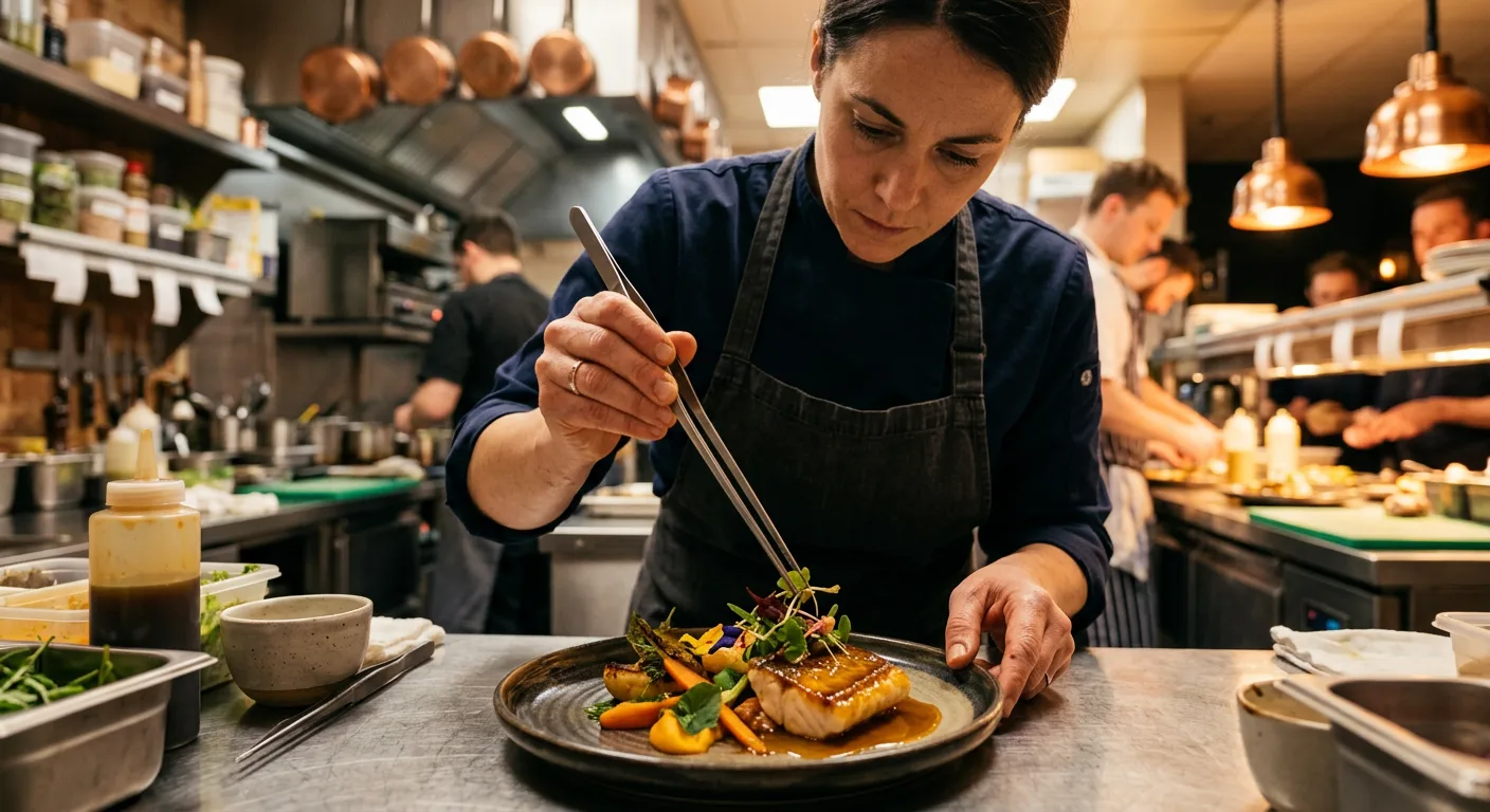 Kok plateert een gerecht